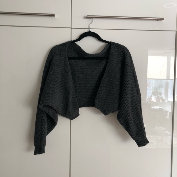 Dark grey crop cardigan- shein - Picture 1 of 3